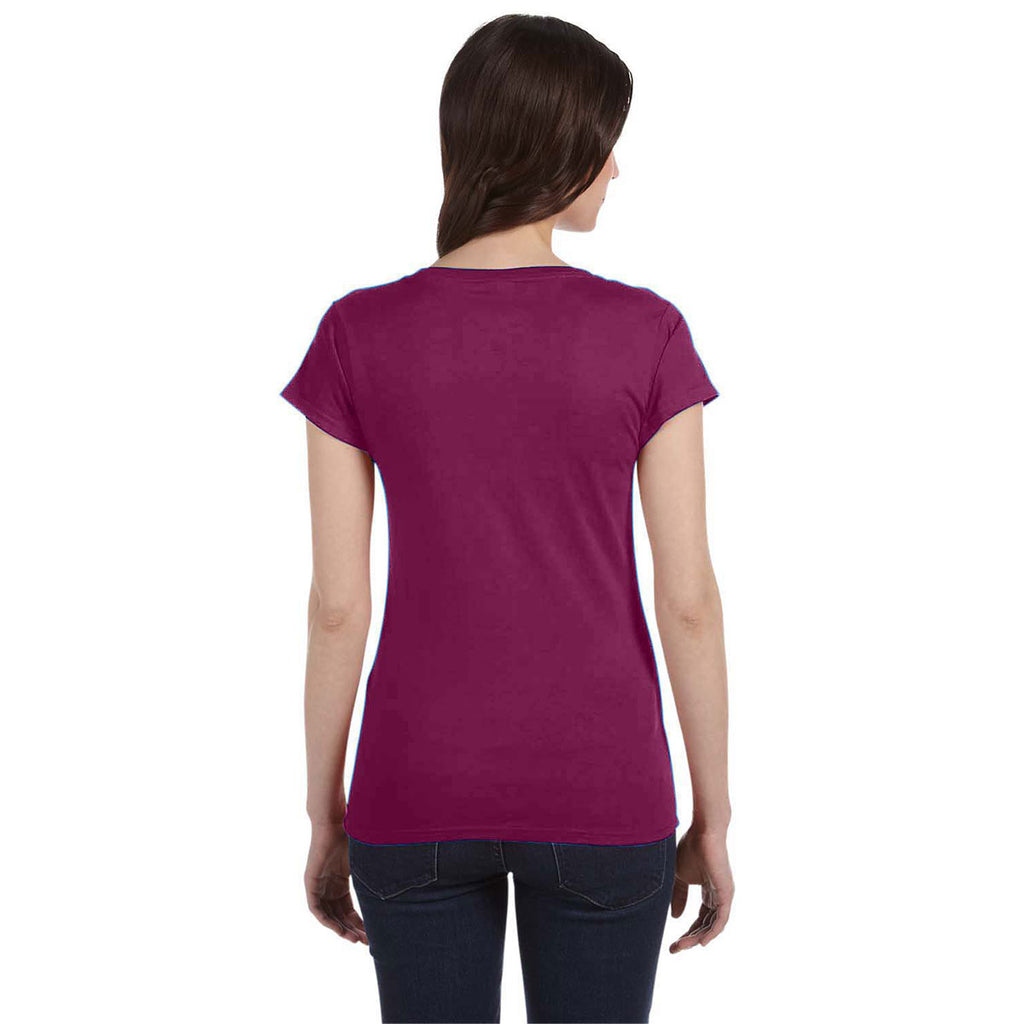 Gildan Women's Berry SoftStyle 4.5 oz. Fitted V-Neck T-Shirt