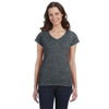 Gildan Women's Dark Heather SoftStyle 4.5 oz. Fitted V-Neck T-Shirt