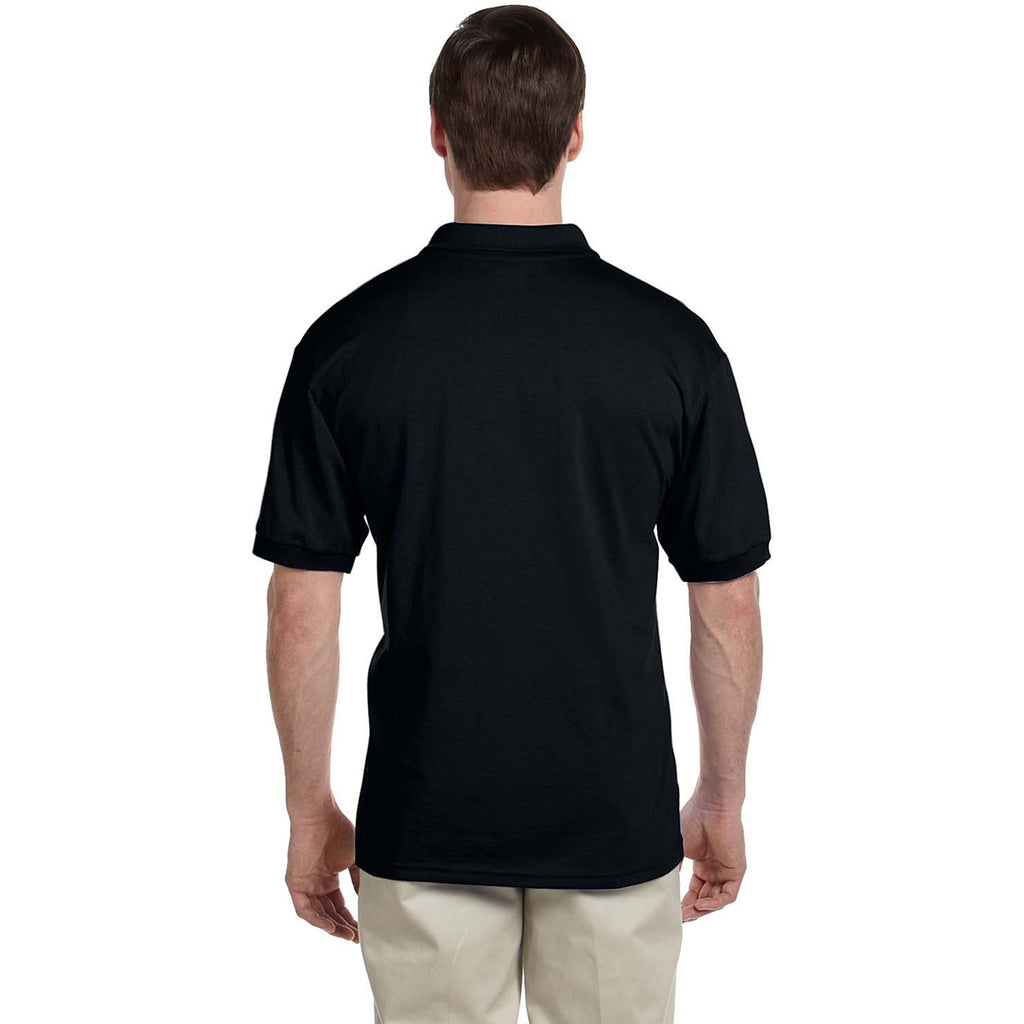 Gildan Men's Black 6 oz. 50/50 Jersey Polo