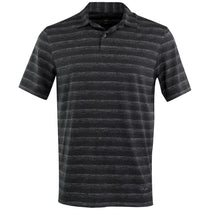 Greg Norman Men's Black Heather LAB Stripe Polo