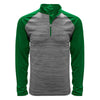 Levelwear Men's Heather Grey/Rider Green Vandal Quarter Zip