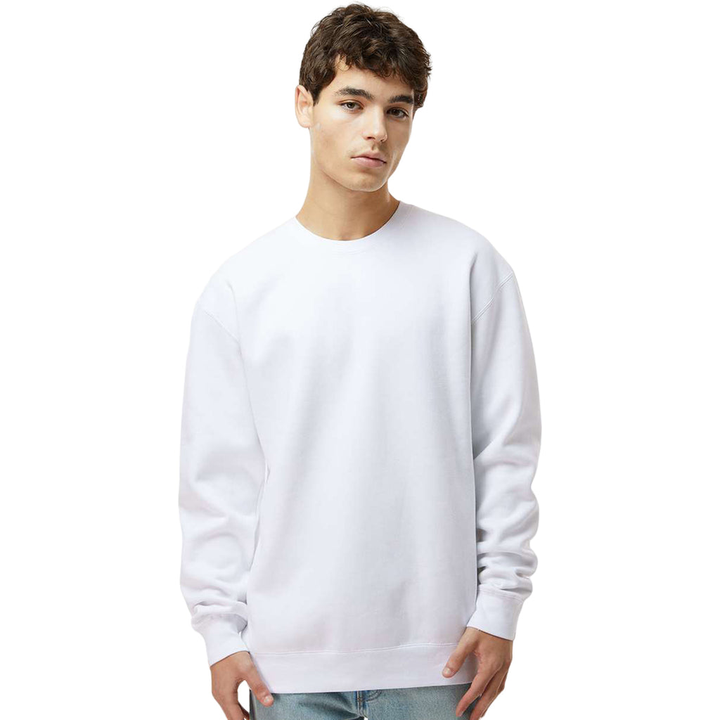 Independent Trading Co. Men's White Heavyweight Crewneck Sweatshirt