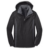 Port Authority Men's Black/ Black/ Magnet Grey Colorblock 3-in-1 Jacket