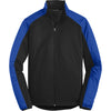 Port Authority Men's Deep Black/True Royal Active Colorblock Soft Shell Jacket