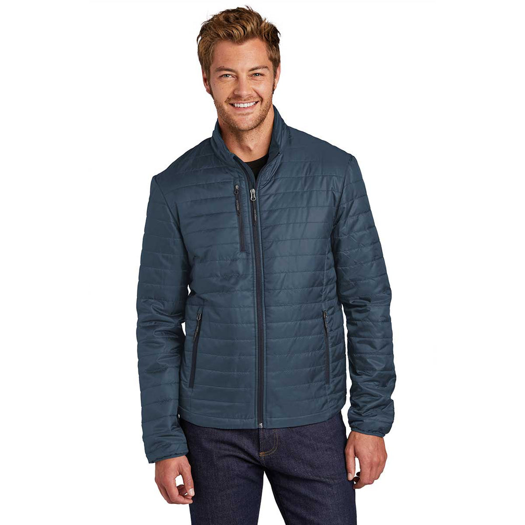 Port Authority Men's Regatta Blue/ River Blue Packable Puffy Jacket