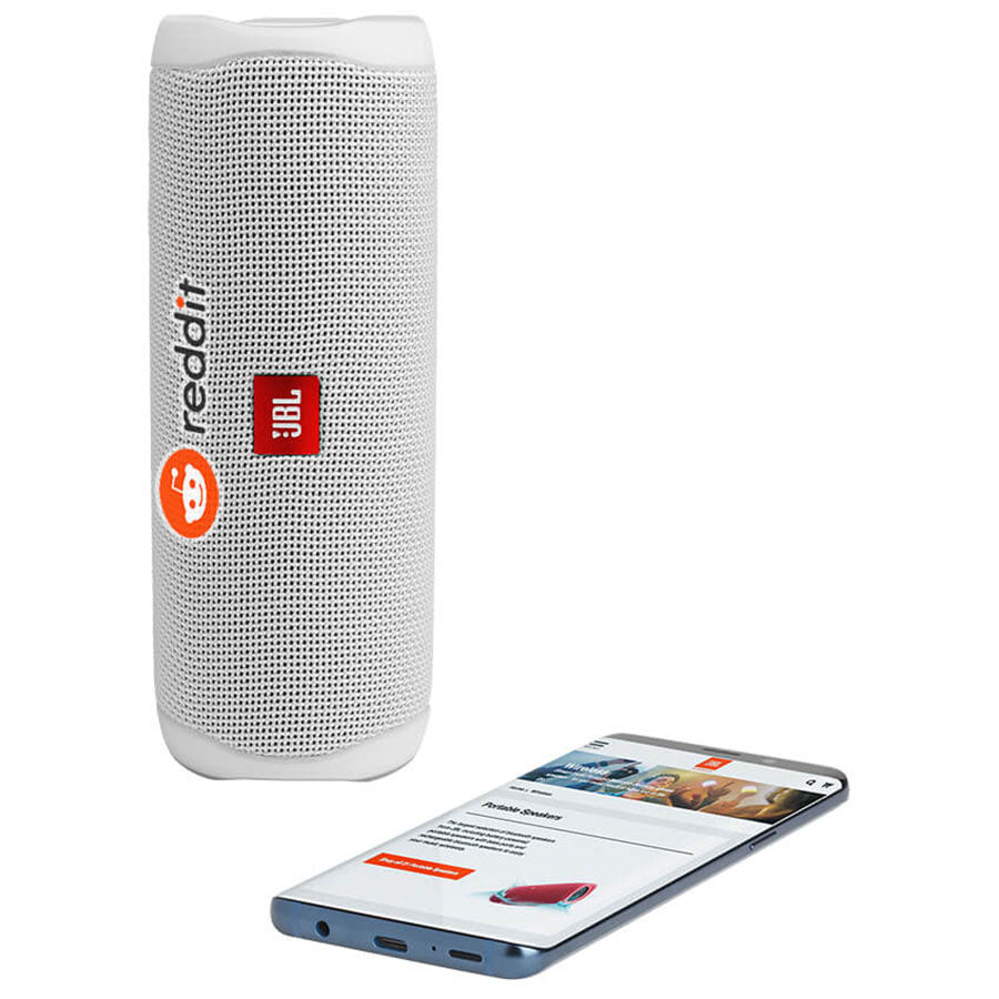 JBL White Flip 5 Portable Waterproof Speaker