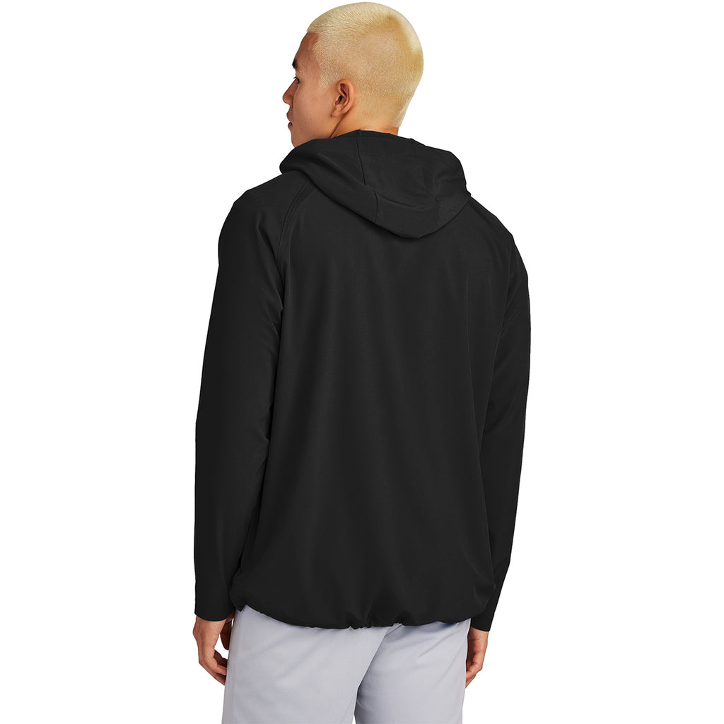 Sport-Tek Men's Black Repeat 1/2-Zip Long Sleeve Hooded Jacket