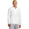 Sport-Tek Men's White Repeat 1/2-Zip Long Sleeve Hooded Jacket