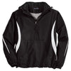 Sport-Tek Men's Black/White Colorblock Raglan Anorak