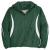 Sport-Tek Men's Forest Green/White Colorblock Raglan Anorak