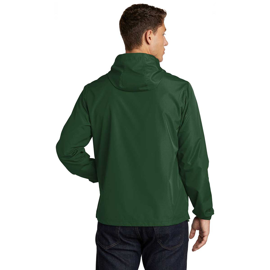 Sport-Tek Men's Forest Green Packable Anorak