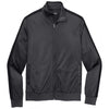 Sport-Tek Men's Graphite Grey/Black Tricot Track Jacket