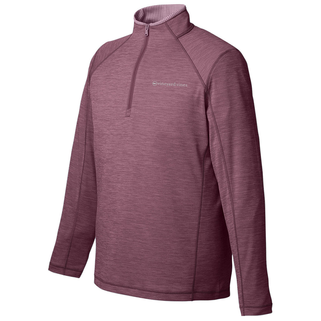 Vineyard Vines Men's Collegiate Burgundy Sankaty Quarter-Zip Pullover