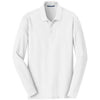 Port Authority Men's White Long Sleeve Core Classic Pique Polo