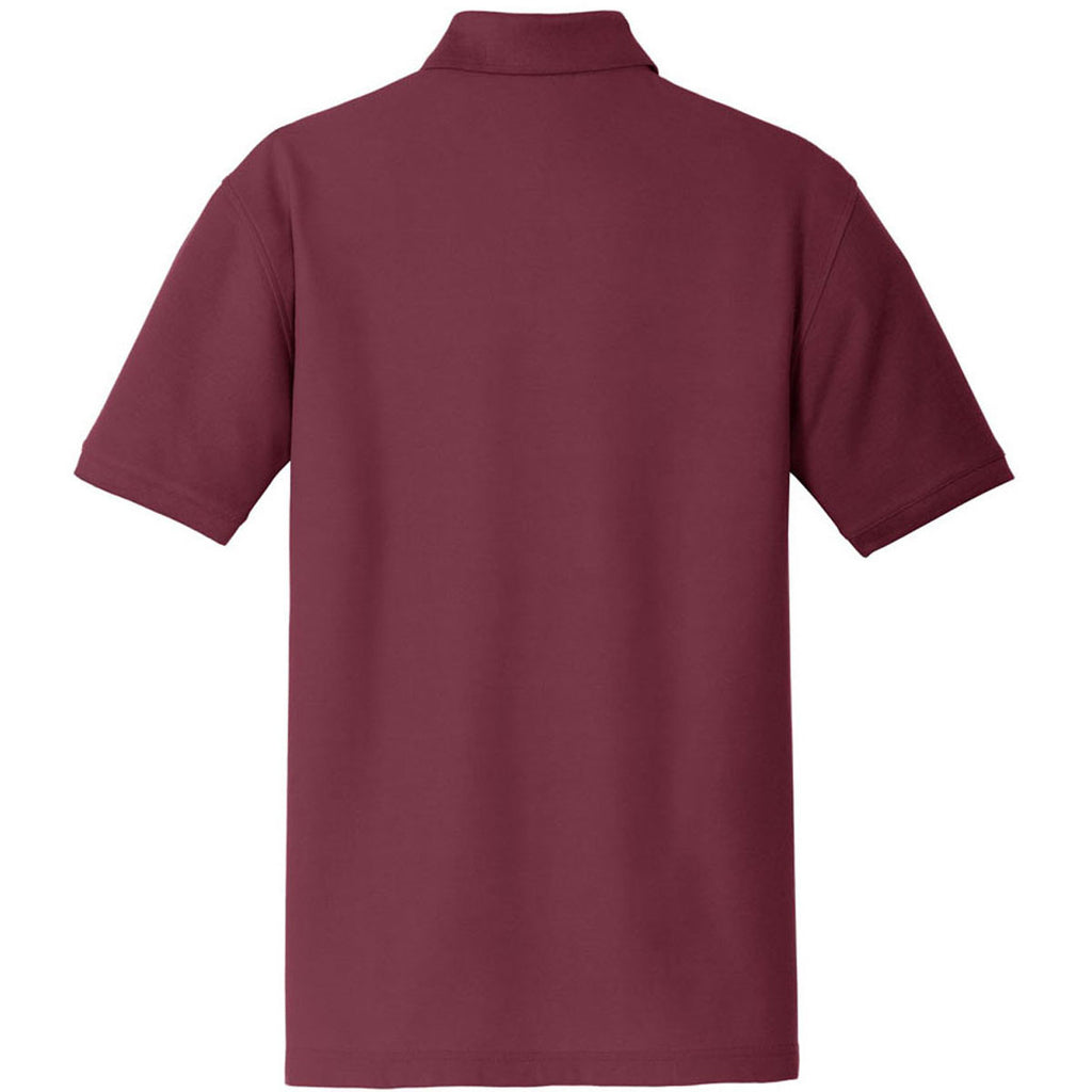 Port Authority Men's Burgundy Core Classic Pique Polo