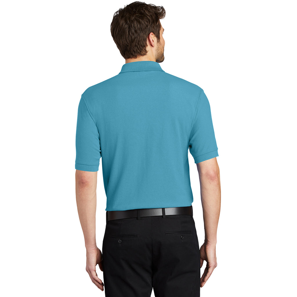 Port Authority Men's Maui Blue Silk Touch Polo