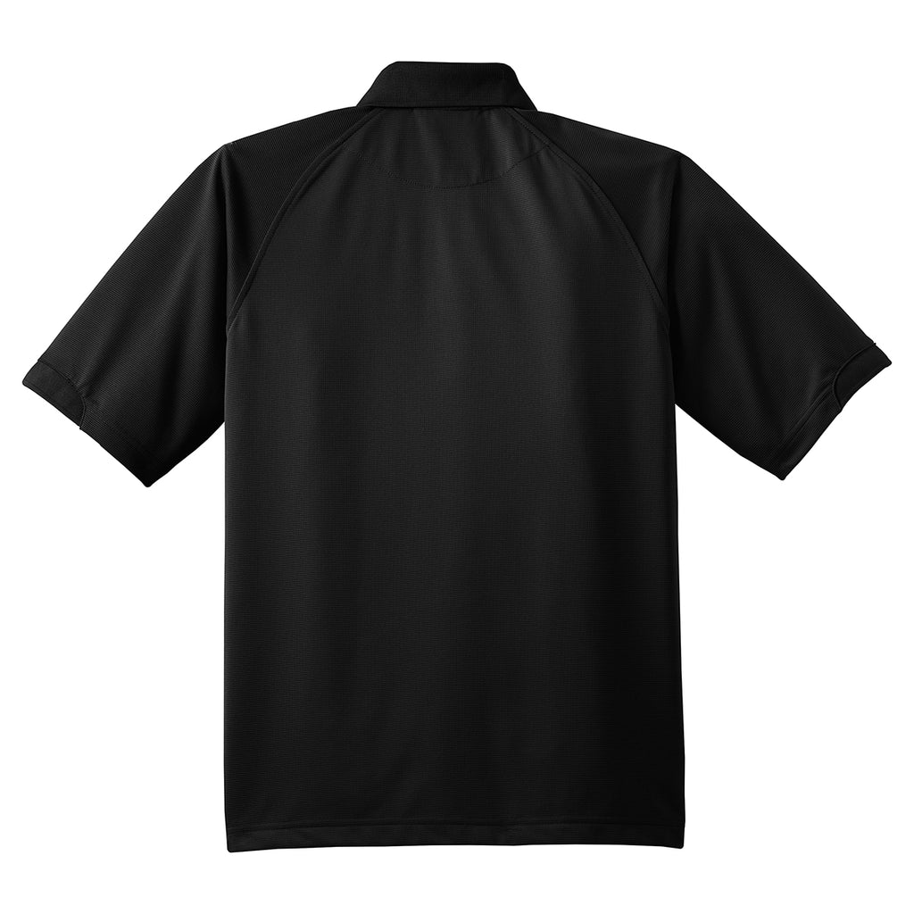 Port Authority Men's Black Tall Dry Zone Ottoman Polo