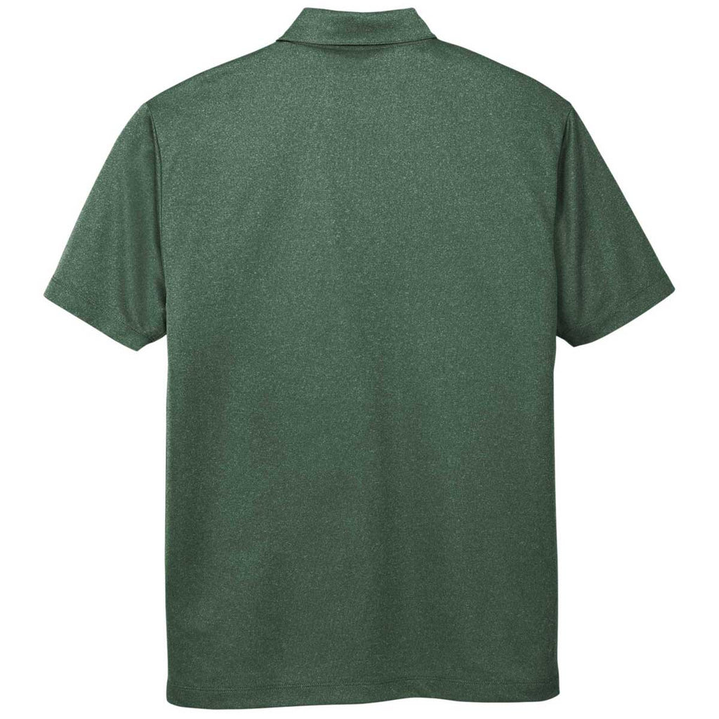 Port Authority Men's Green Glen Heather Heathered Silk Touch Performance Polo