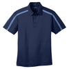 Port Authority Men's Navy/Carolina Blue Silk Touch Performance Colorblock Stripe Polo