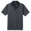 Port Authority Men's Graphite/Black Fine Stripe Performance Polo