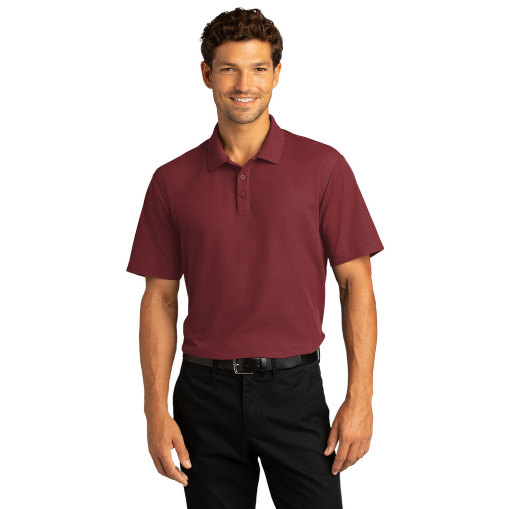 Port Authority Men's Burgundy SuperPro React Polo