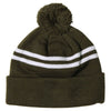 AHEAD Pine/White Toque Multi-Stripe With Pom