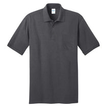 Port & Company Men's Charcoal Core Blend Jersey Knit Pocket Polo