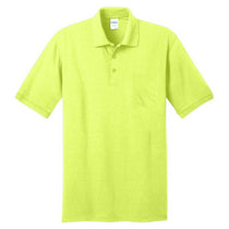 Port & Company Men's Safety Green Core Blend Jersey Knit Pocket Polo