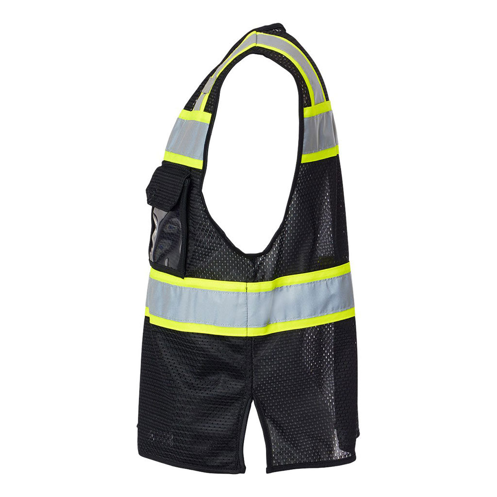 Kishigo Black/Lime EV Series Enhanced Visibility 3 Pocket Mesh Vest