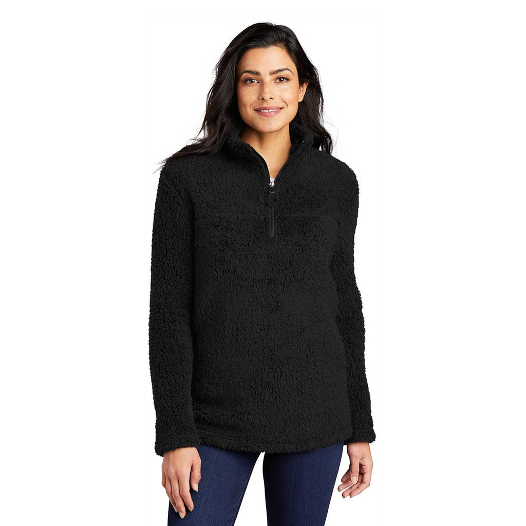 Port Authority Women's Black Cozy 1/4 Zip Fleece