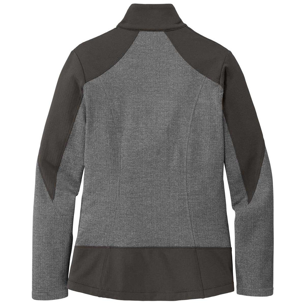 Port Authority Women's Grey Smoke Heather/Grey Smoke Grid Fleece Jacket