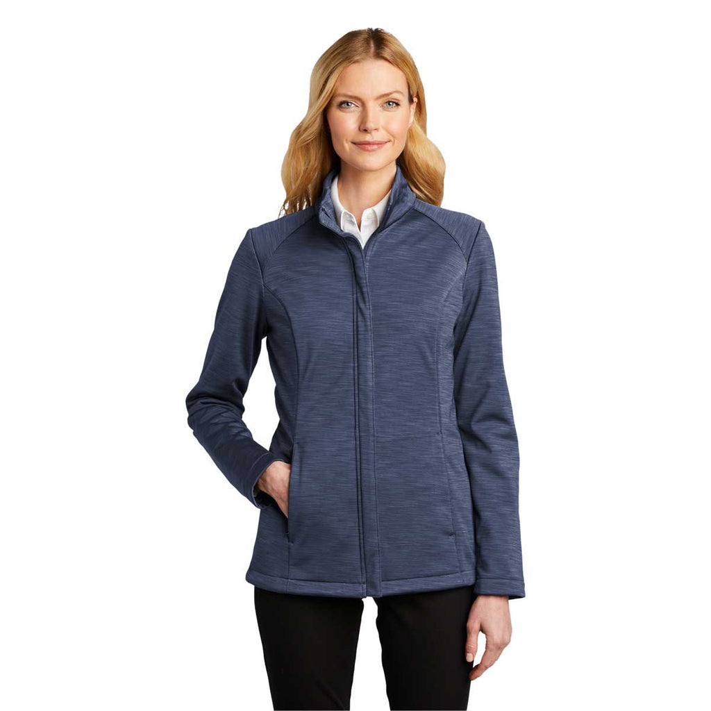 Port Authority Women's Dress Blue Navy Heather Stream Soft Shell Jacket