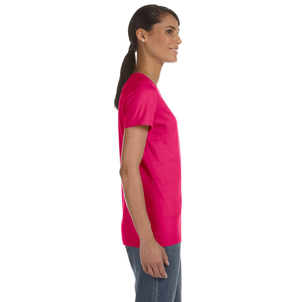 Fruit of the Loom Women's Cyber Pink 5 oz. HD Cotton T-Shirt