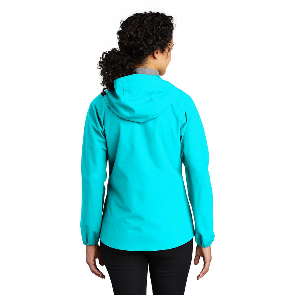 Port Authority Women's Light Cyan Blue Essential Rain Jacket