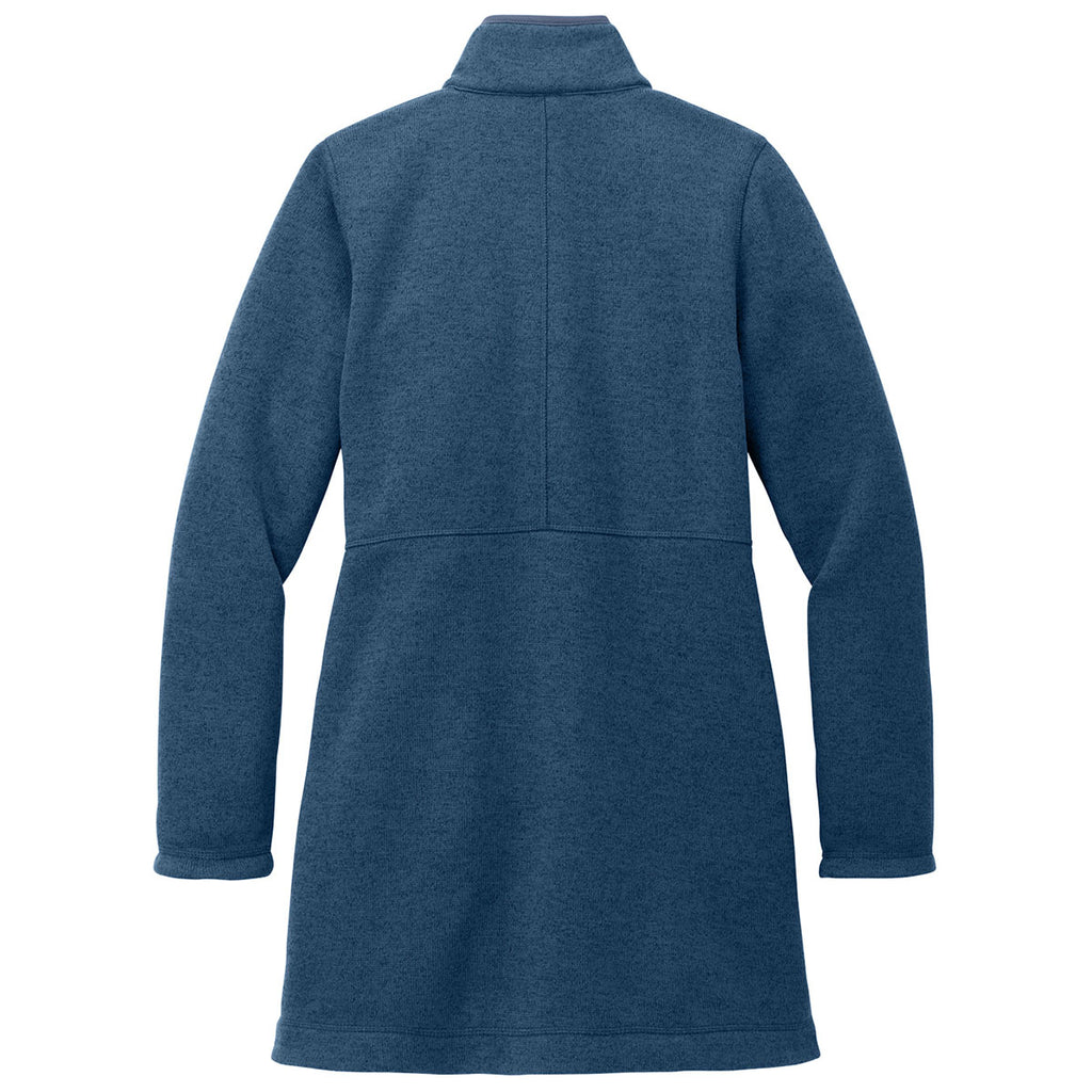 Port Authority Women's Insignia Blue Heather Arc Sweater Fleece Long Jacket