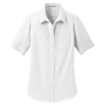 Port Authority Women's White Short Sleeve SuperPro Oxford Shirt