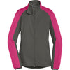 Port Authority Women's Grey Steel/Pink Azalea Active Colorblock Soft Shell Jacket