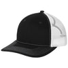 Port Authority Women's Black/ White Snapback Ponytail Trucker Cap