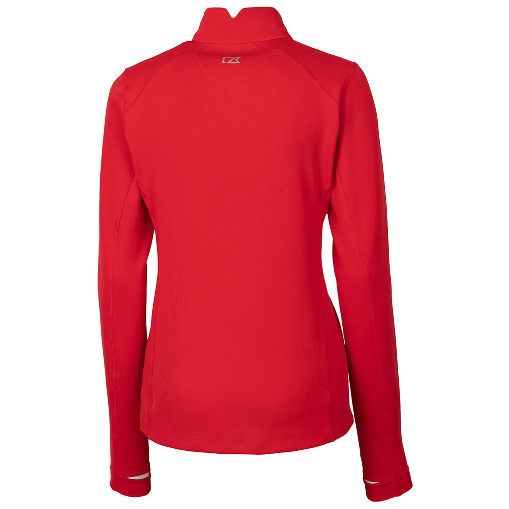 Cutter & Buck Women's Red DryTec Traverse Half-Zip