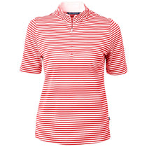 Cutter & Buck Women's Red Virtue Eco Pique Stripped Recycled Polo