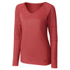 Cutter & Buck Women's Cardinal Red DryTec Long Sleeve Victory V-Neck