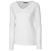 Cutter & Buck Women's White DryTec Long Sleeve Victory V-Neck