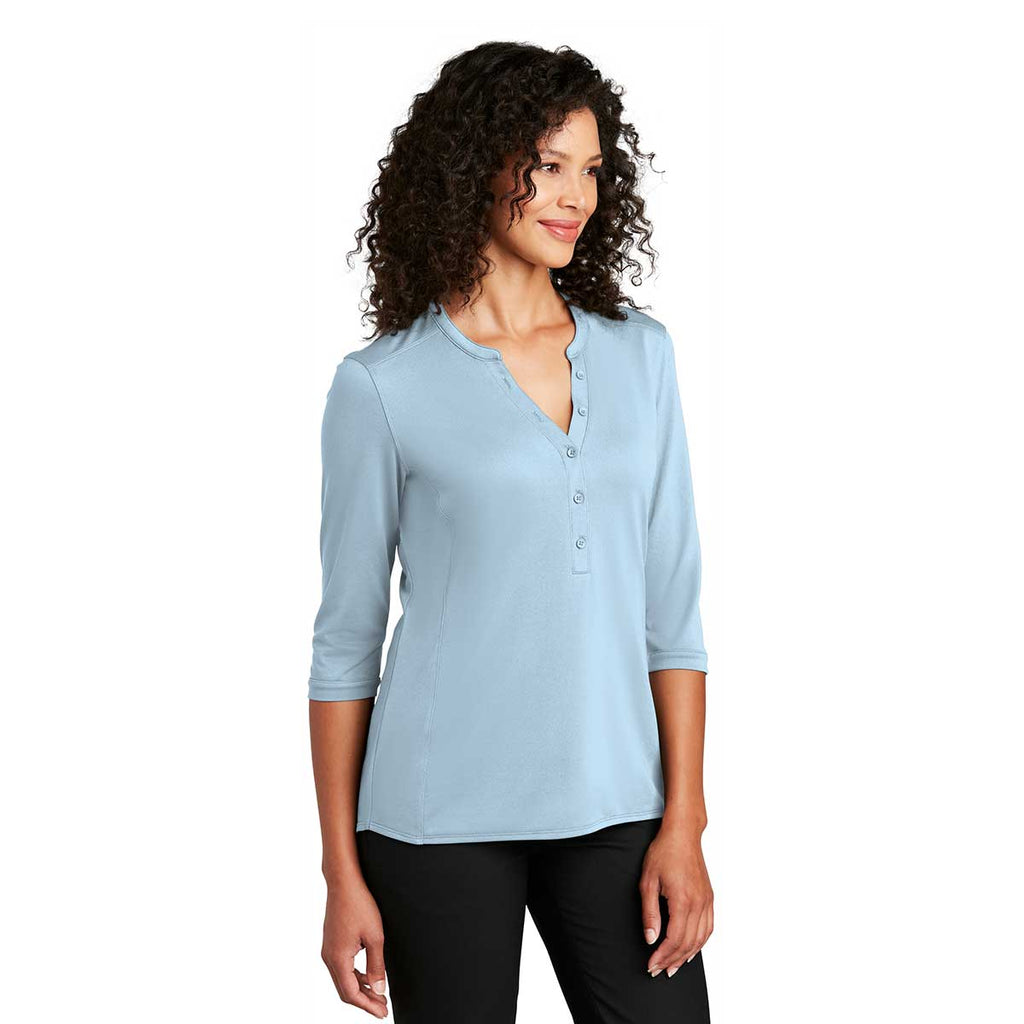 Port Authority Women's Cloud Blue UV Choice Pique Henley