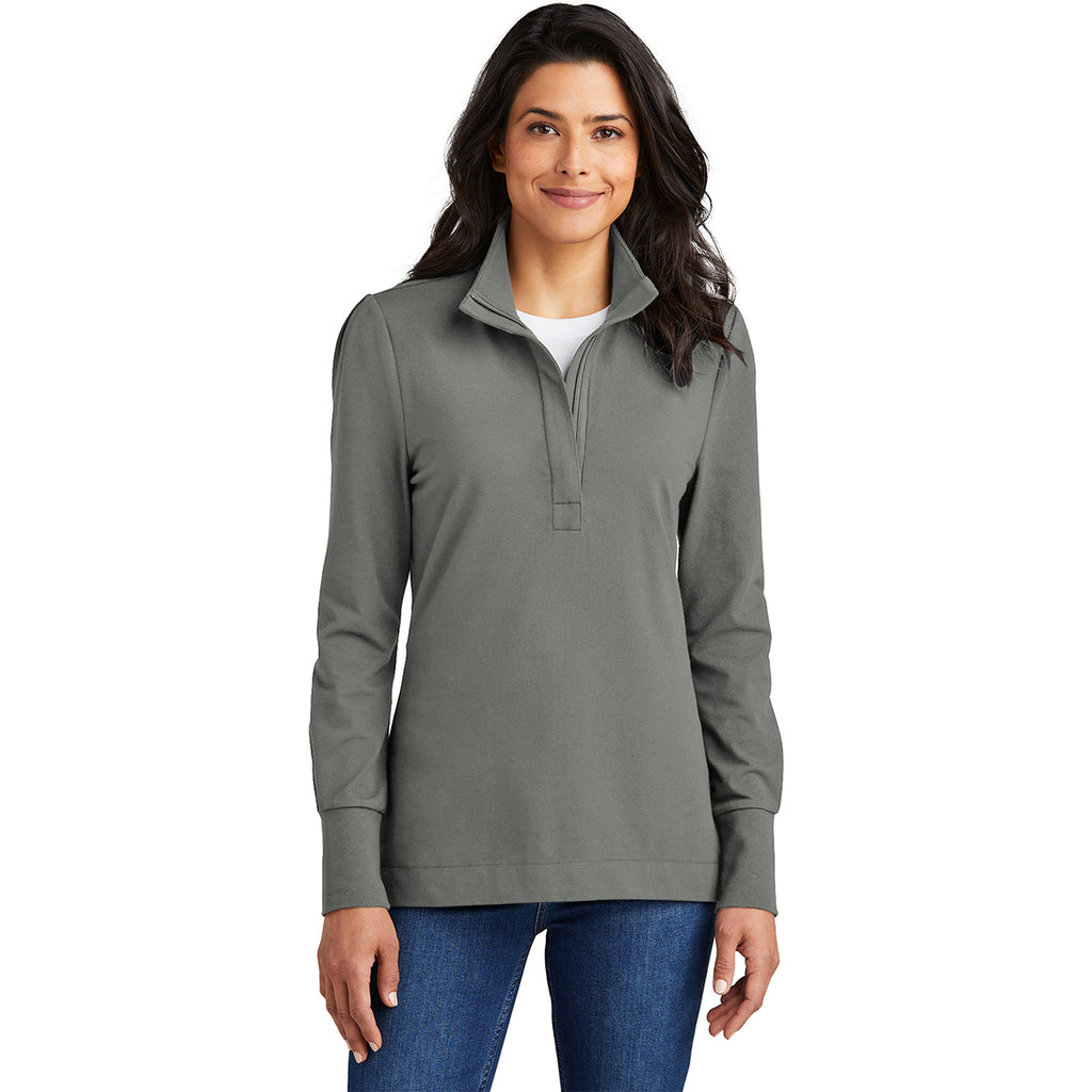 Port Authority Women's Shadow Grey Fairway Stretch Quarter Zip