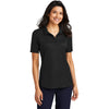 Port Authority Women's Black Heather Fine Pique Blend Polo