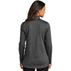 Port Authority Women's Grey Steel Heather C-FREE Double Knit 1/4-Zip