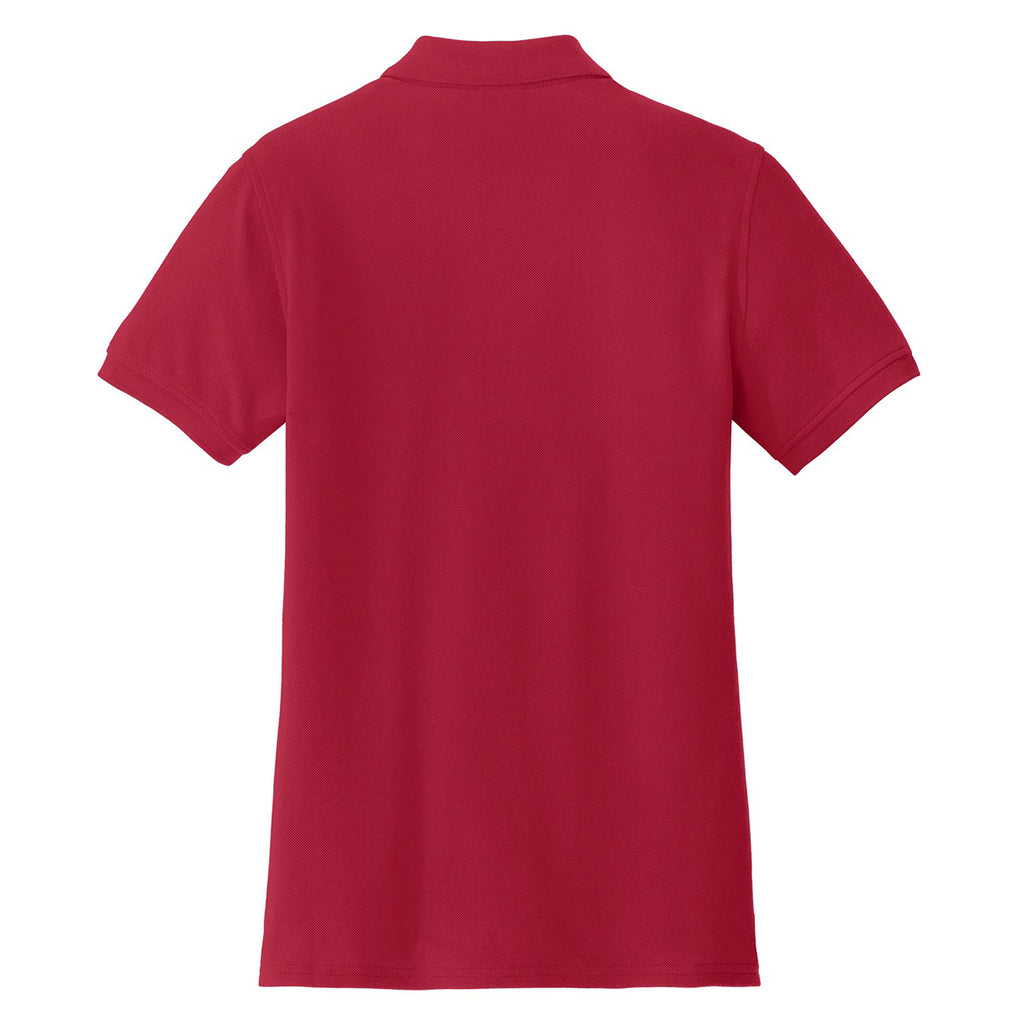 Port & Company Women's Red Ring Spun Pique Polo