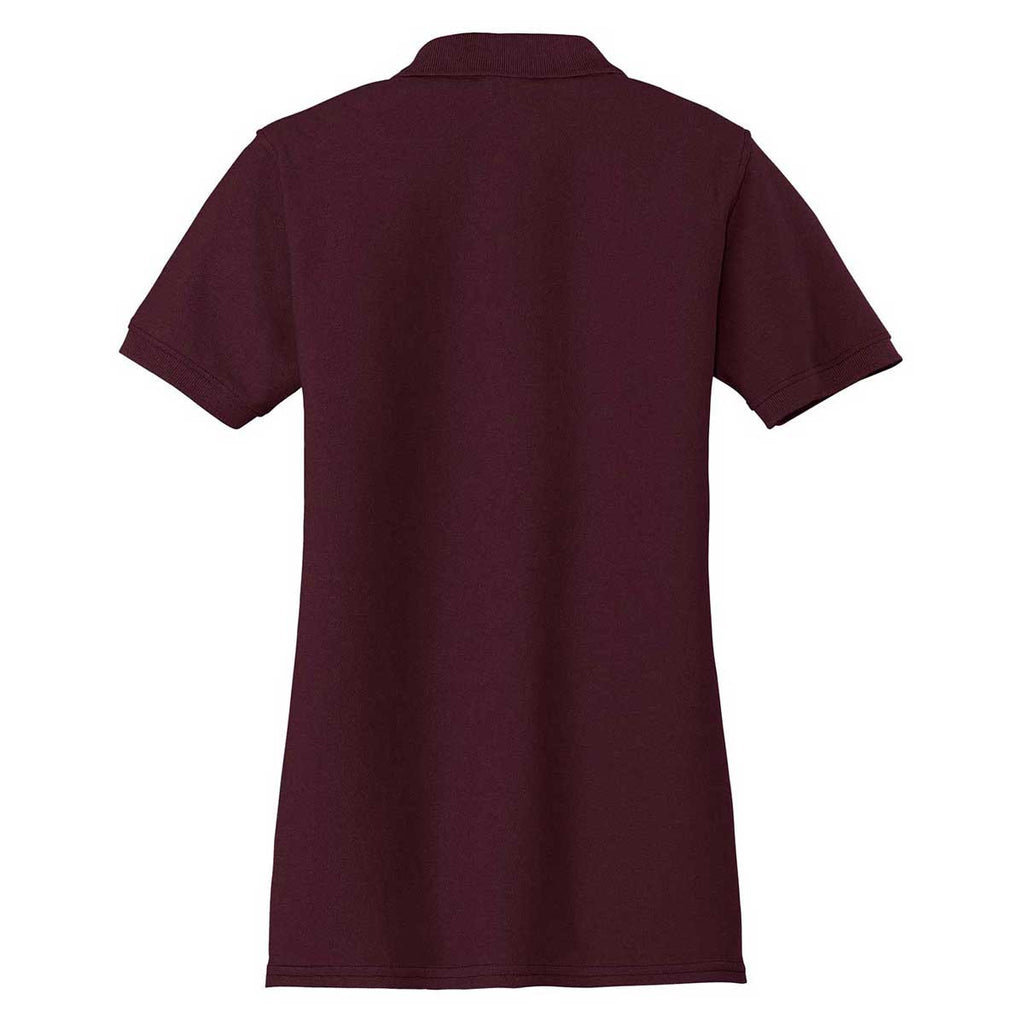 Port & Company Women's Athletic Maroon Core Blend Pique Polo