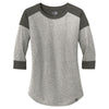 New Era Women's Graphite/Light Graphite Twist Heritage Blend 3/4 Sleeve Baseball Raglan Tee