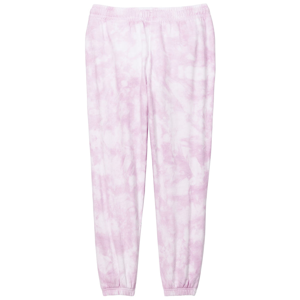 Port & Company Women's Cerise Pink Beach Wash Cloud Tie-Dye Sweatpant